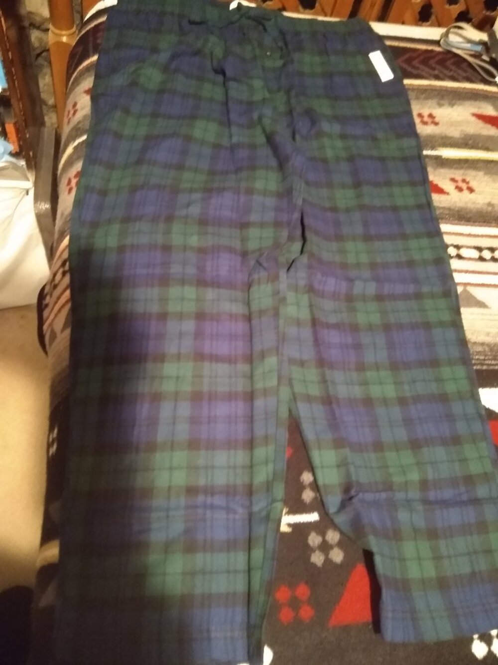 Amazon Essentials men's sleep pants XXL dark green plaid NWT